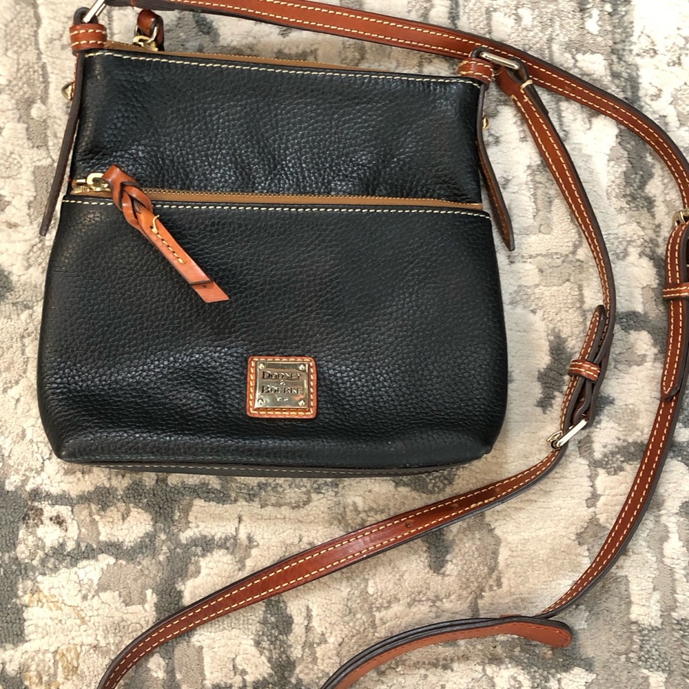 Dooney & Bourke Black and Brown Crossbody Leather Bag